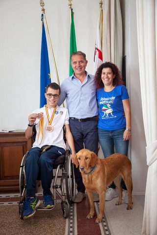 Il sindaco Settimo Nizzi incontra Fabrizio dopo i successi di Valencia