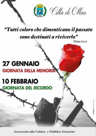 Giornata della memoria e giornata del ricordo: le celebrazioni ad Olbia